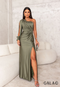 Gala One Shoulder Long Sleeve Pleated Dress For Fall