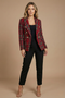 Giacca blazer doppiopetto a quadri da donna