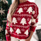 Knitted Christmas jumper with white Christmas tree motif