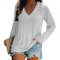 Eleanor - Elegancka biała koszula z długim rękawem V-neck i wiatrówka dla kobiet