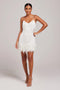 Robe de cocktail pour femme avec franges de plumes