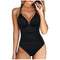 Costume intero da donna a V profonda con coppe sagomate stile elegante estate 2025