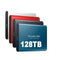 Ekstern SSD på 128 TB | USB 3.1 og USB-C med høj hastighed | NVMe M.2-teknologi | Stødsikker kabinet i aluminiumslegering | Plug & Play til pc, Mac og mobile enheder