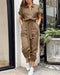 Camilla | Autumn Vintage Jumpsuit til kvinder med cargo-bukser og retro-krave i en behagelig pasform