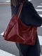 Maxia | Borsa a tracolla grande in pelle da donna | Borsa a mano | Cabas Bordeaux Red