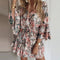 Pelele de mujer - Estilo boho - Mangas largas acampanadas - Bajo con volantes - Corte informal - Mezcla transpirable - Perfecto para el otoño