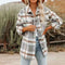 Elegante blusa de cuadros en mezcla de algodón para otoño - Mujer