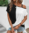 T-shirt Asymétrique Bicolore Femme - Confort et style automnal en un